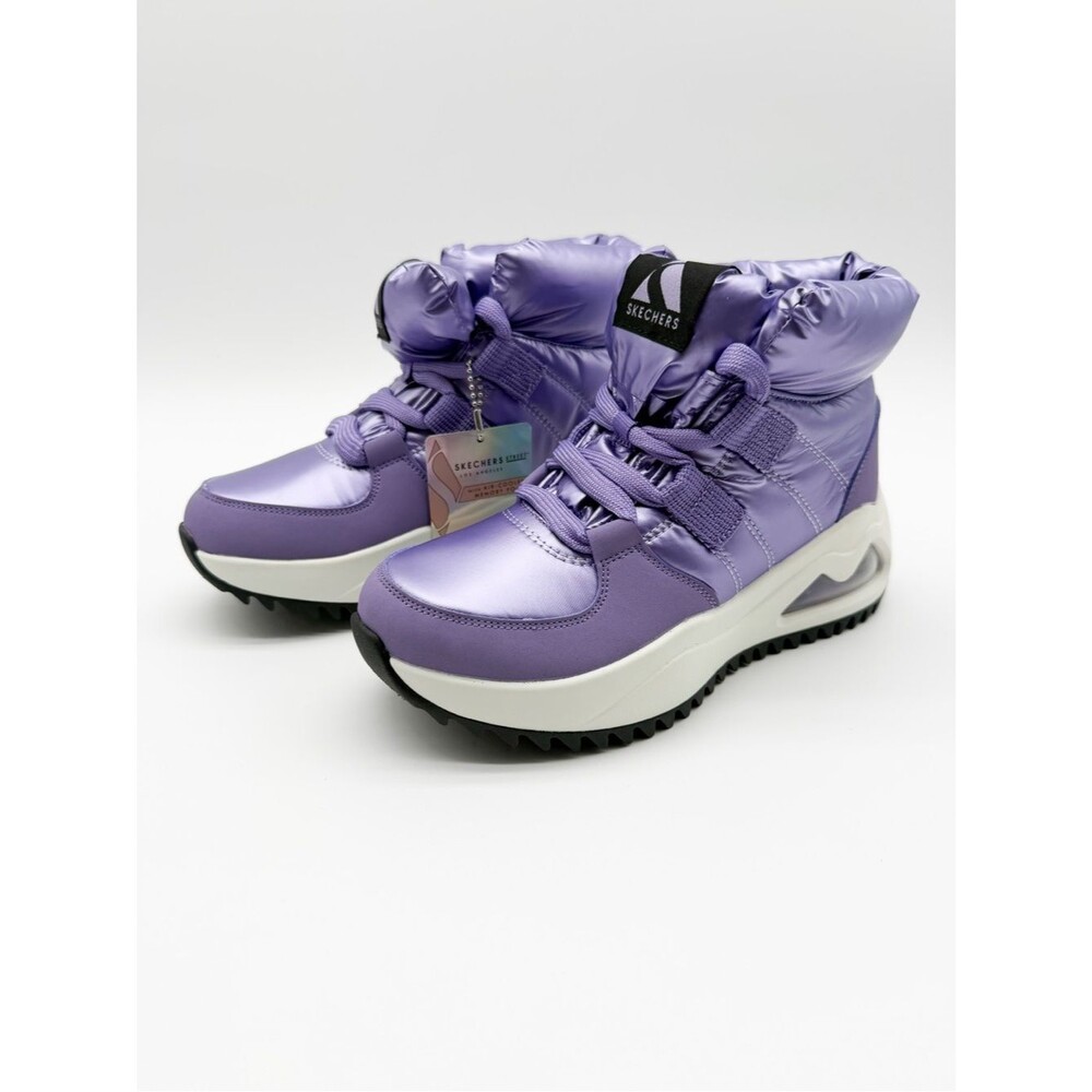 Skechers Uno Peaks Moon Puffz Puffer Sneaker Ankle Boot Memory Foam Purple 5 NEW